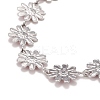 Enamel Daisy Link Chain Necklace NJEW-P220-01P-05-3