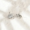 Brass Micro Pave Clear Cubic Zirconia Stud Earrings EJEW-R016-26P-07-3