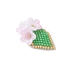Handmade Glass Seed Beaded Flower Pendants PALLOY-MZ00794-01-3