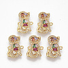 Brass Micro Pave Cubic Zirconia Links Connectors ZIRC-T012-81G-1