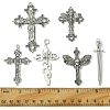 6Pcs 6 Styles Tibetan Style Alloy Cross Pendants FIND-FS0002-57-5