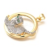 Brass Micro Pave Cubic Zirconia Pendants KK-B128-02G-2