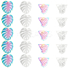 40Pcs 4 Style 201 Stainless Steel Filigree Pendants STAS-DC0010-05-1