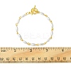 3Pcs 3 Style Aluminium Paperclip & Brass Curb & Imitation Pearl Acrylic Beaded Link Chain Bracelets Set BJEW-FS0001-08-6