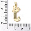 Rack Plating Brass Micro Pave Cubic Zirconia Pendants KK-D535-01J-RS-3