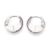 Brass Micro Pave Zirconia Moon Hoop Earrings EJEW-T048-37B-P-1