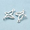 Rack Plating Brass Micro Pave Clear Cubic Zirconia Connector Charms KK-E081-04S-4