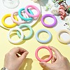 10Pcs 10 Colors Round Ring Food Grade Silicone Focal Beads SIL-CJ0001-32-4