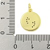 Round Rack Plating Brass Micro Pave Clear Cubic Zirconia Pendants KK-U021-01G-3