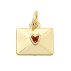 Brass Enamel Charms KK-P338-31G-01-4