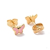 Enamel Butterfly Stud Earrings with 316L Surgical Stainless Steel Pins EJEW-P204-04G-03-2