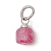 Natural Multicolor Tourmaline Faceted Cube Charms PALLOY-JF05111-02-3