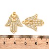 Brass Micro Pave Clear Cubic Zirconia Pendants KK-U017-06A-G-3