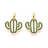 Brass Micro Pave Cubic Zirconia Pendants KK-N257-71G-1