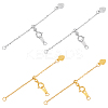 4Pcs 2 Colors 925 Sterling Silver Chain Extenders STER-HY0001-04-1
