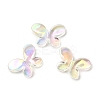 Transparent UV Plating Rainbow Iridescent Acrylic Beads OACR-A021-02-1