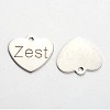 Non-Tarnish 201 Stainless Steel Heart Pendants STAS-L165-C18-2