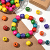 200Pcs Dyed Natural Maple Wood Beads WOOD-SP0001-64-5