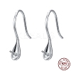 Anti-Tarnish Rhodium Plated 925 Sterling Silver Earring Hooks STER-E041-14P-7