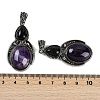 Natural Amethyst & Obsidian Pendants G-I370-08AS-06-3