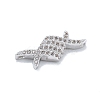 Rack Plating Brass Clear Cubic Zirconia Rhombus Connector Charms KK-A234-069P-2