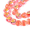 Electroplate Transparent Glass Beads Strands EGLA-N056-01A-09-3