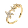 304 Stainless Steel Cubic Zirconia Cuff Open Rings for Women LS-RJEW-Z122-02G-04-4