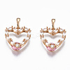Brass Micro Cubic Zirconia Pendants KK-N235-026C-1