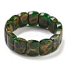 Synthetic Rectangle Gold Clinquant Stone Stretch Bracekets G-P549-01D-2