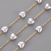 Handmade ABS Plastic Imitation Pearl Beaded Chains STAS-T052-39G-1