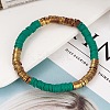 Handmade Polymer Clay Heishi Beaded Stretch Bracelets with CCB for Women JF1252-9-1