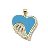Brass Micro Pave Clear Cubic Zirconia Pendants KK-A221-03A-G-1