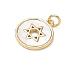Brass & Natural White Shell Pendants KK-CBA56EF-16G-02-2