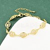 Teardrop Brass Micro Pave Clear Cubic Zirconia Link Chain Bracelets for Women BJEW-A090-02G-1