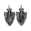 Natural Amethyst Faceted Big Pendants G-L524-03AS-07-1