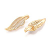 Brass Pave Clear Cubic Zirconia Pendants KK-T074-93A-G-2