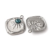 304 Stainless Steel White Enamel Pendants STAS-P406-03P-2
