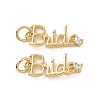 Rack Plating Brass Micro Pave Cubic Zirconia Pendants KK-C008-12G-2