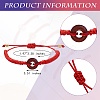 Synthetic Goldstone Donut Braided Bead Bracelet BJEW-SW00047-06-7
