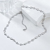 Simple Alloy Heart Link Chain Necklaces for Women NJEW-K384-05P-1