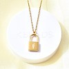 304 Stainless Steel Rolo Chain Pendant Necklaces NJEW-S444-01G-06-5