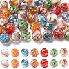 40Pcs 8 Colors Handmade Gold Sand Lampwork Beads LAMP-YW0001-22-1
