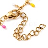 304 Stainless Steel Colorful Enamel Tassel Oval Charm Bracelets for Women BJEW-G711-08G-3