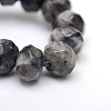 Faceted Rondelle Dyed Natural Sesame Jasper/Kiwi Jasper Bead Strands X-G-R343-6x8-20-4