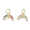 Brass Micro Pave Clear Cubic Zirconia Pendants KK-P188-O01-G-2