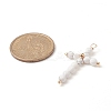 Natural Howlite Faceted Round Copper Wire Wrapped Pendants PALLOY-JF02011-03-2