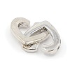 Brass Two Loops Heart Interlocking Clasps for DIY Jewelry LS-KK-M051-01P-1