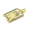 Brass Micro Pave Cubic Zirconia Pendants with Enamel KK-H458-03G-20-2