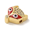 Rack Plating Brass Micro Pave Clear Cubic Zirconia with Enamel Pendant KK-P267-18G-2