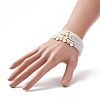 6Pcs 6 Style Natural Shell & Glass Star & Round Beaded Stretch Bracelets Set for Women BJEW-JB09945-01-5